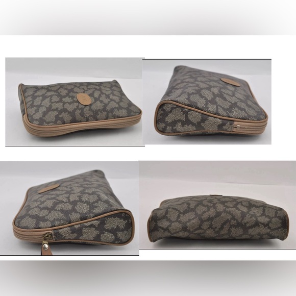 YVES SAINT LAURENT Clutch Hand Bag Purse PVC Leather Gray 2289I - Picture 4 of 15